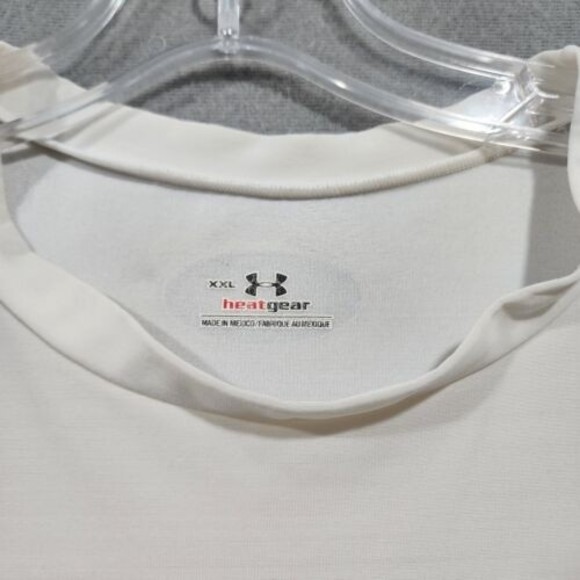 Under Armour Polo Shirt Mens 2XL White TShirt HeatGear Short Sleeve - Picture 3 of 16